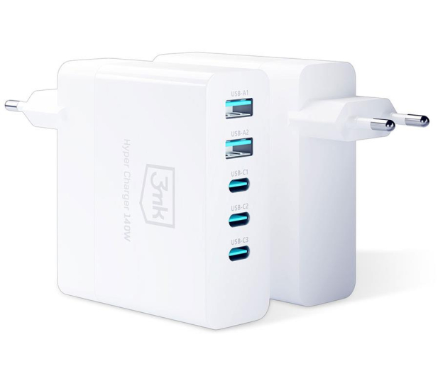 3MK 140W 3xUSB-C+2xUSB-A GaN PD QC 3M004703 - 1125651 - zdjęcie 2